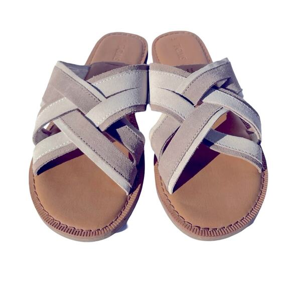 Toms Val Desert Taupe Suede Sandal Size 6 - Picture 2 of 6